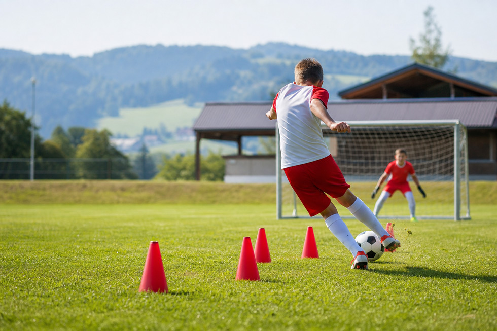Dribbling durch den Parcours